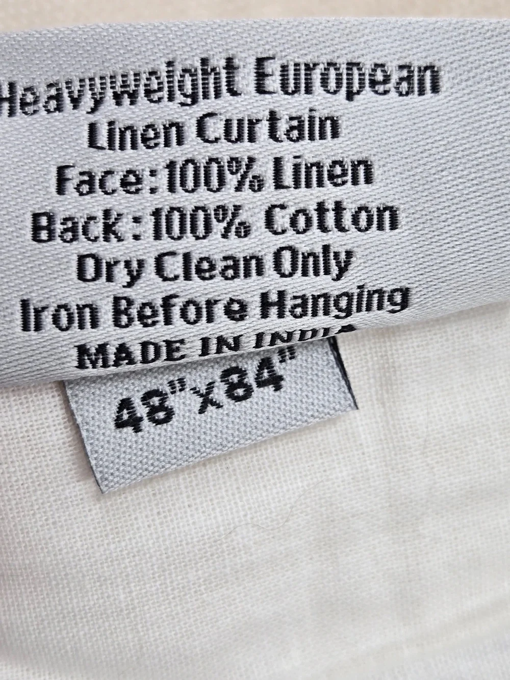 QUINCE Set Of 2 48x84 Heavyweight European Linen Curtains Sand 0098